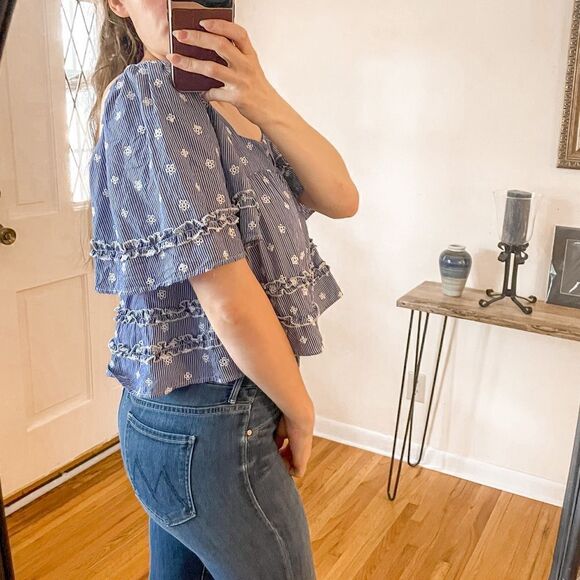 Tularosa Laney Crop Top Navy White S - Picture 3 of 8